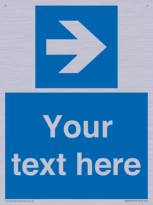 Custom Directional signage blue right arrow 